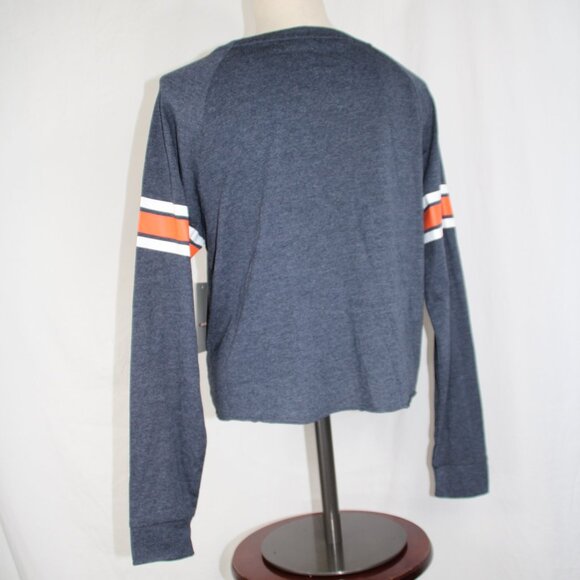 Auburn Tigers AU Colosseum Blue Crop Rhinestone Jeweled LS Shirt Women's M NEW - Picture 6 of 7